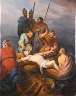 Tableau HST - Crucifixion - anonyme 19eS sans cadre