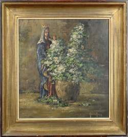 Tableau HST - Vierge à l'enfant - signé VERVISCH Godfried