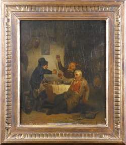 Tableau HSB - Les buveurs - signé FISSETTE Léopold