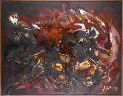 Tableau HST - Composition - signé HECQ Emile