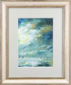 Tableau : technique mixte - Marine - signé FRANK Lucien