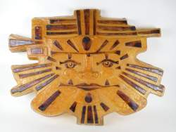 Objet : Applique murale signé MATHIUS - soleil souriant - en résine fractale (pt ecl bord) circa 1970