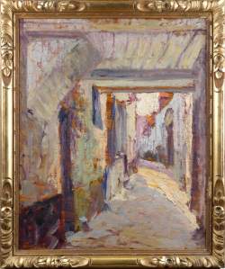 Tableau HSP -Ruelle de Nice- signé TIELENS Alexandre