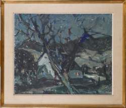 Tableau HST -Maison en Ardenne- signé RATY Albert