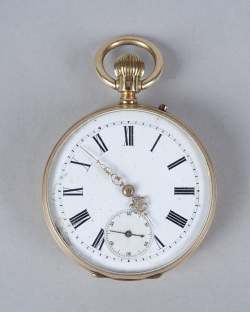 Horlogerie : montre de gousset en or 14K
