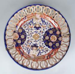 Asiatique : Plat rond ajouré Imari Japon époque Edo Asiatique : Plat rond ajouré Imari Japon époque Edo
