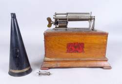 Musique : Phonographe Pathé à cylindre - Je chante haut et fort - retournable (mqe) vers 1900